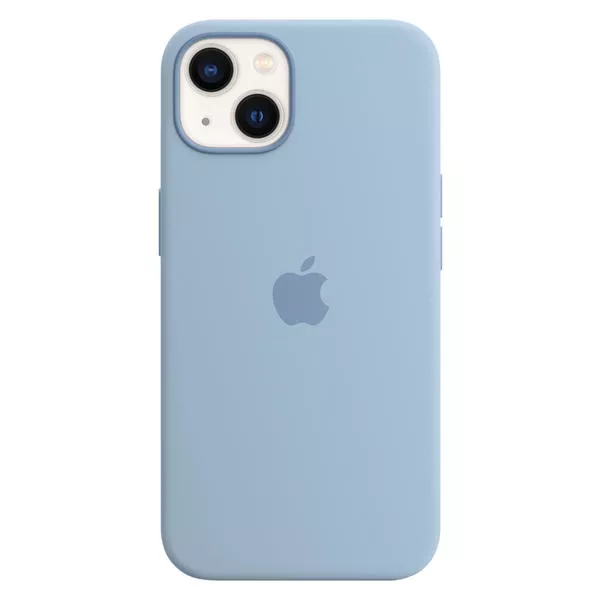 Custodia in silicone per iPhone 13 con MagSafe blu