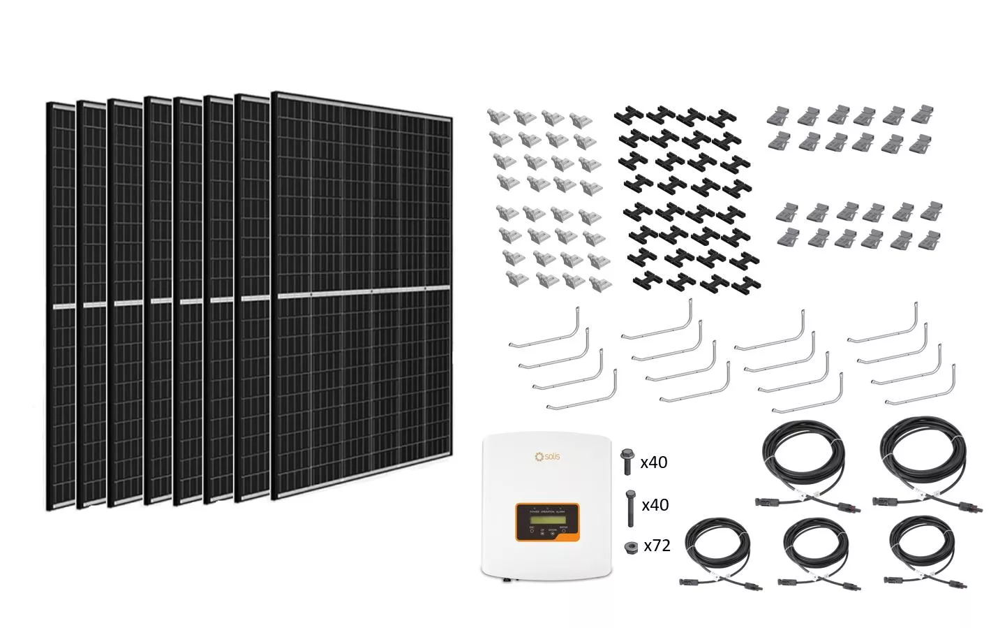 Sistema solare Solar-pac 3000 tetto piano Solis, 3.000 kWh/a