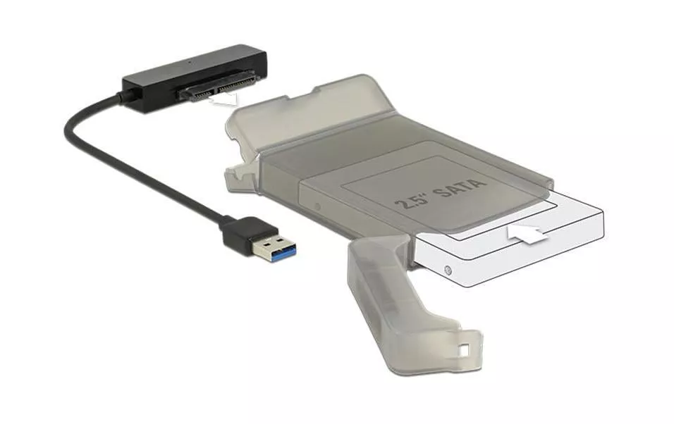 Cavo adattatore Delock USB 3.0 Type-A - SATA 22-pin con custodia protettiva