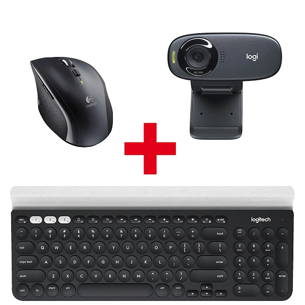 K780 Multi-Device Tastatur e M705 Marathon Refresh 5 e HD Webcam C310