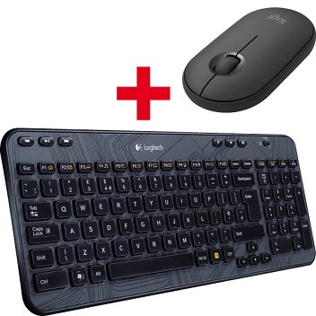K360 Tastatur und Pebble M350 Wireless Maus