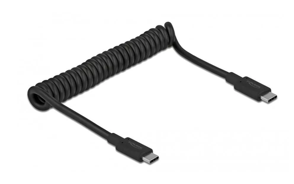USB 3.0-Spiralkabel 10Gbps, 3A USB C - USB C 1.2 m