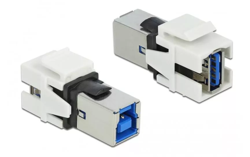Modulo Keystone Delock USB 3.0, A - B, (f-f) Bianco