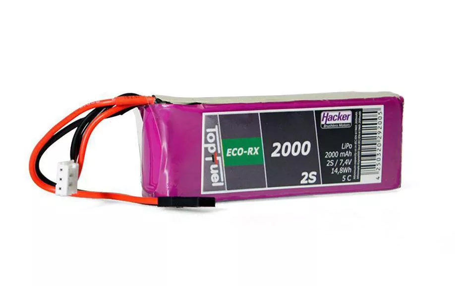 Batterie RC LiPo 2000 mAh 7,4 V 5C TopFuel ECO-X-RX