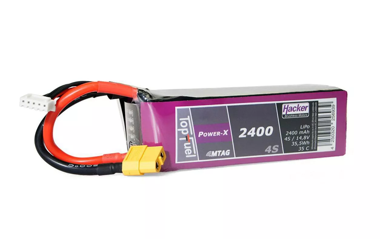 RC Batteria LiPo 2400 mAh 14.8 V 35C Topfuel Power-X MTAG