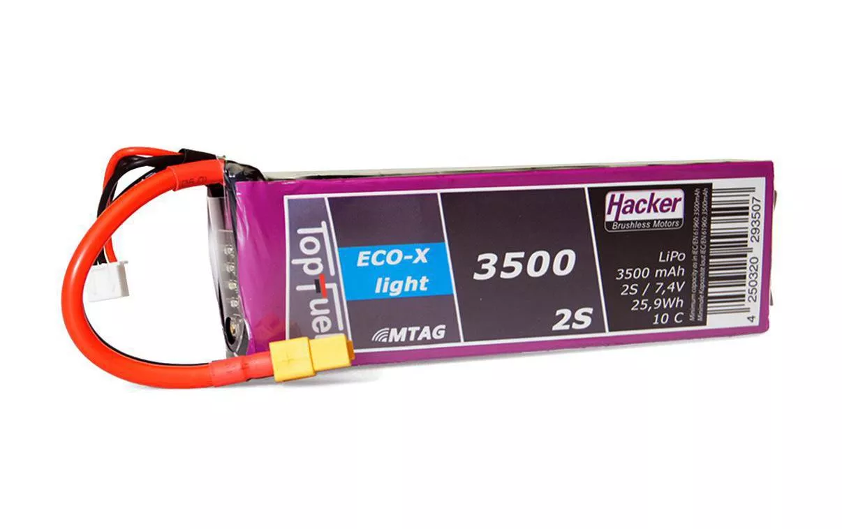 Batterie RC LiPo 3500 mAh 7.4 V 10C Pot Fuel ECO-X-Light MTAG