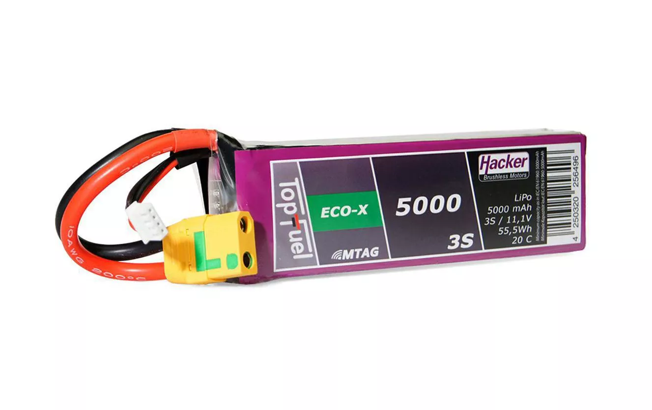 RC Batteria LiPo 5000 mAh 11.1 V 20C TopFuel ECO-X MTAG