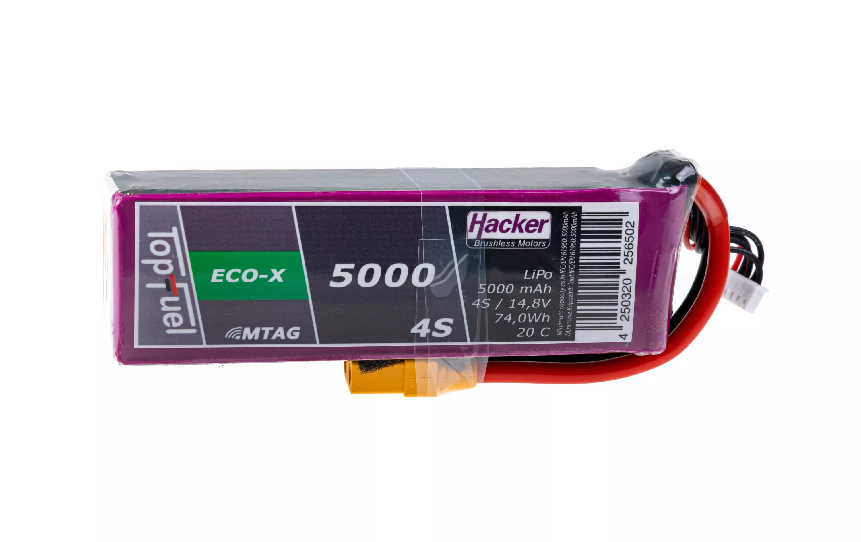 RC Batteria LiPo 5000 mAh 14.8 V 20C TopFuel ECO-X MTAG