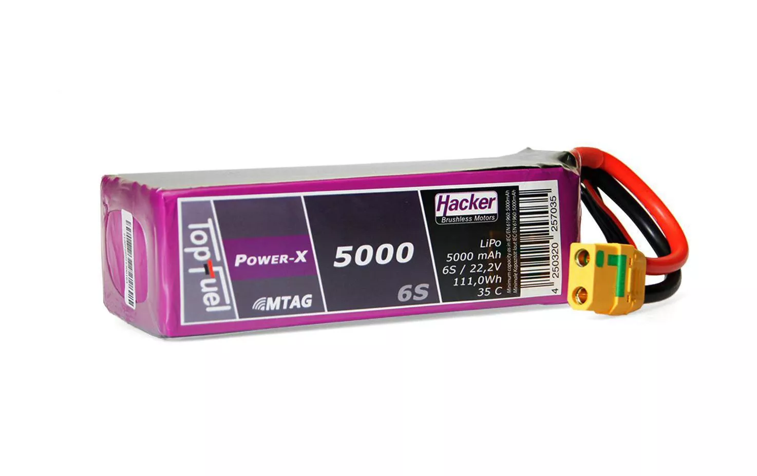 RC Batteria LiPo 5000 mAh 22.2 V 35C Topfuel Power-X MTAG