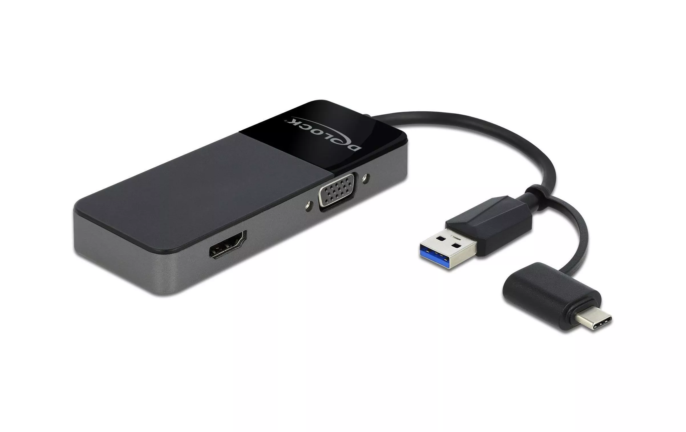 Adattatore Delock USB 3.0; USB Tipo-C - HDMI; VGA 4K 30Hz