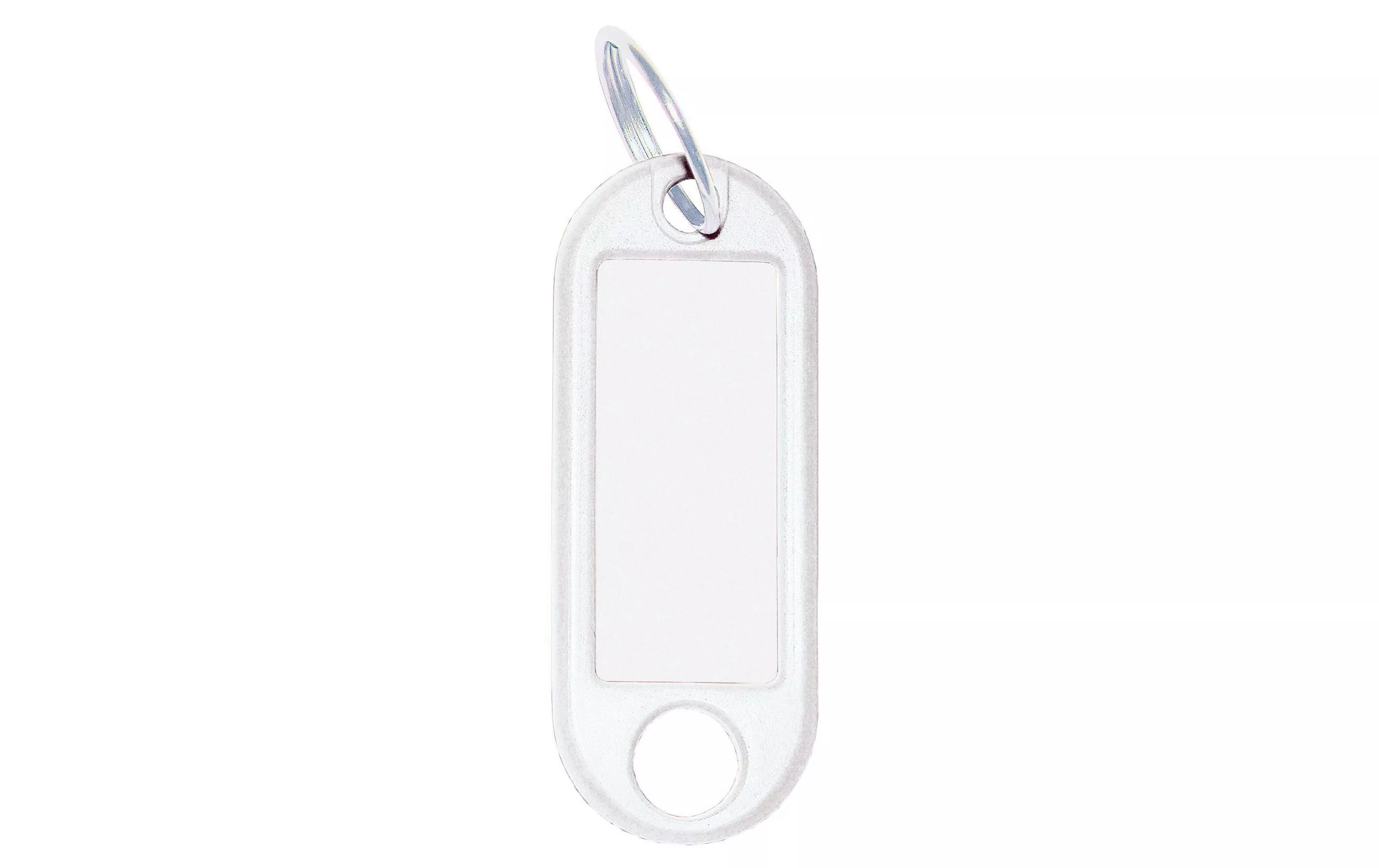Porte-clés 18 mm avec bague, blanc, 100 pièces