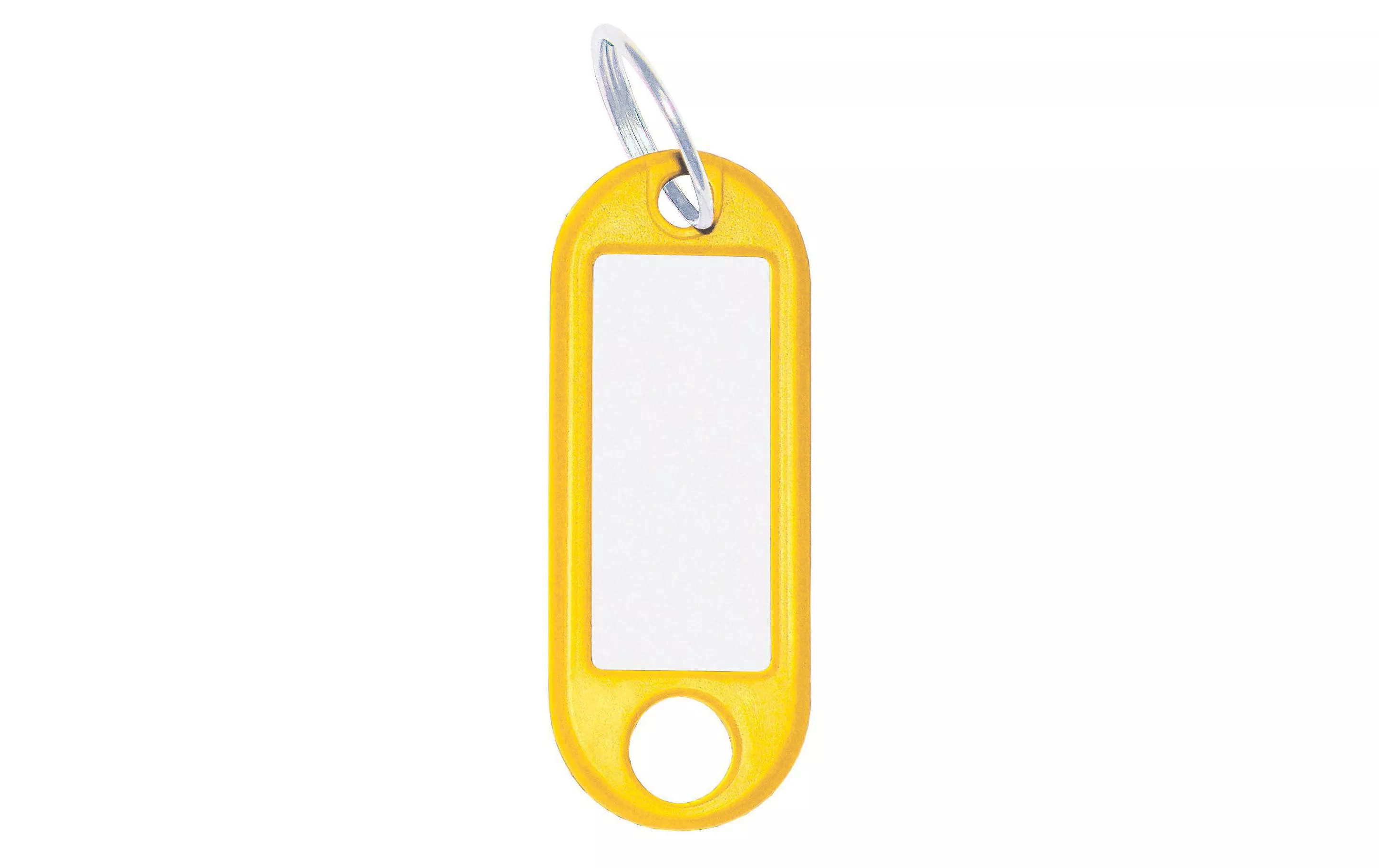 Schlüsselanhänger 18 mm mit Ring, Gelb, 100 Stück