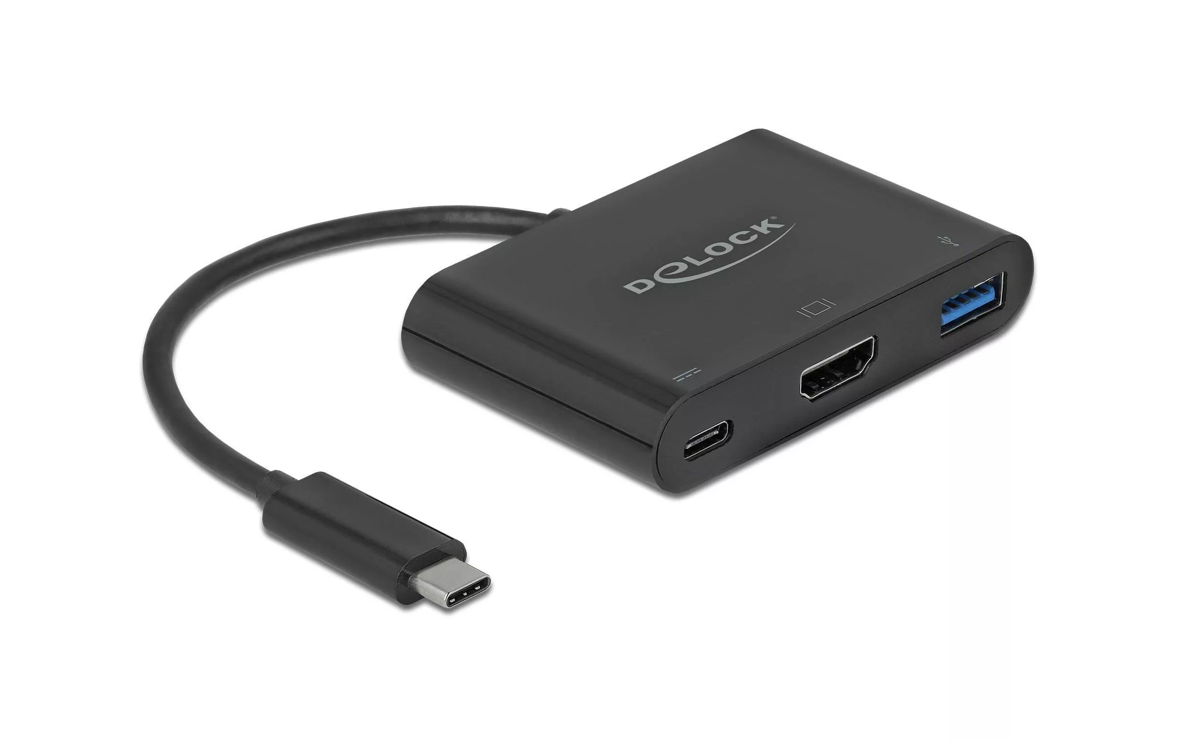 Multiadattatore Delock USB Tipo-C - HDMI, USB3.0-A, USB-C-PD nero