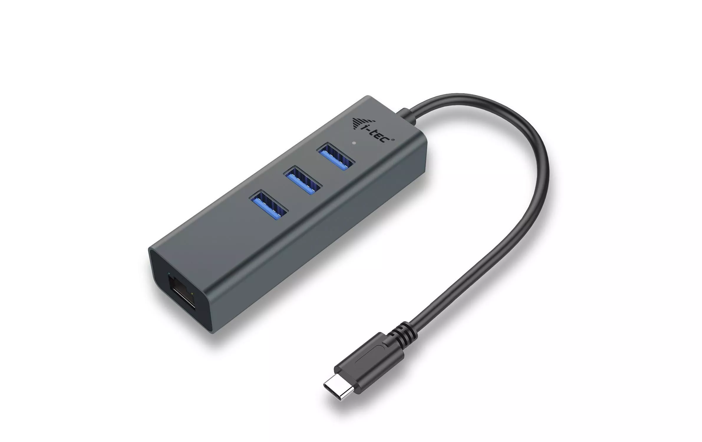 USB Hub USB-C Metal 3 porte + Gigabit Ethernet