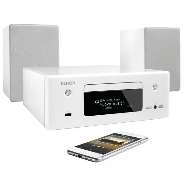 CEOL-N11 Blanc 2 x 65 W DAB+, Internetradio, FM Airplay, Bluetooth, lecteur CD, Multiroom, WLAN