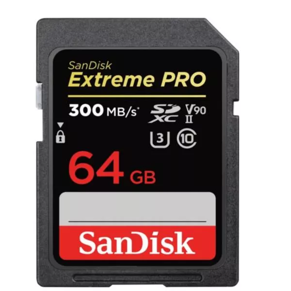 Extreme Pro SDXC 64GB - 300MB/s, U3, UHS-II