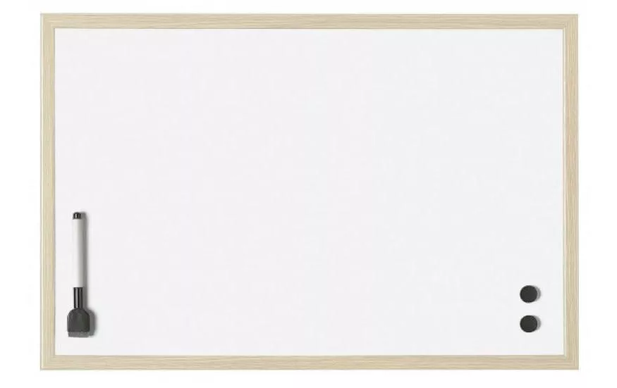 Tableau blanc 60 x 40 cm cadre en bois, 1 pièce