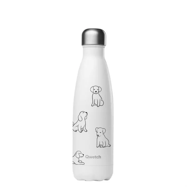 Bottiglia isolata in acciaio per cani e gatti 500ml bianco