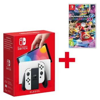 Set Nintendo Switch OLED Weiss +Mario 8