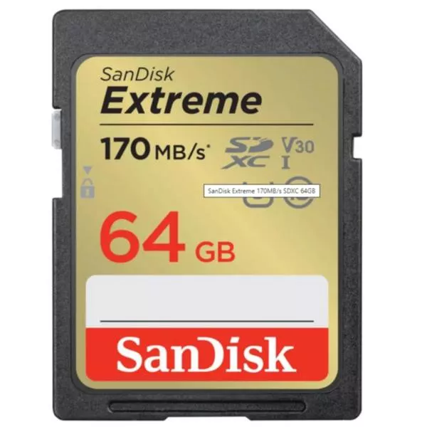 Extreme SDXC 64GB - 170MB/s, U3, UHS-I