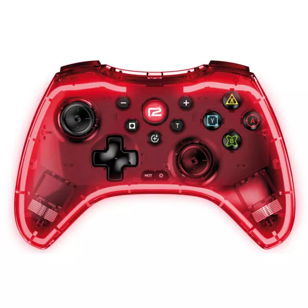 NSW Wireless Pro Pad X - LED Edition, red Wireless BT 5.0 Controller mit atmender roter RGB LED Beleuchtung 