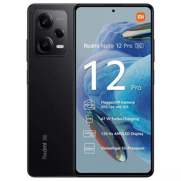 Redmi Note 12 Pro - 128 GB, Midnight Black, 6.67\'\', 50 MP, 5G