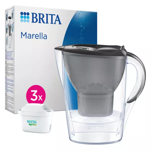 Carafe filtrante Marella graphtie 2,4l incl. 3x cartouche MAXTRA PRO All-in-1