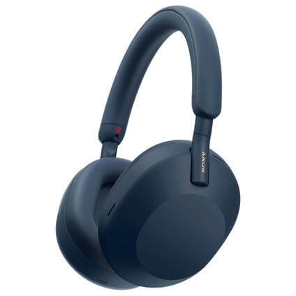 WH-1000XM5 kabelloser Kabel Over-Ear Cancelling On-Ear Noise - Kopfhörer, High-Resolution ⋅ oder Mitternachtsblau Bluetooth