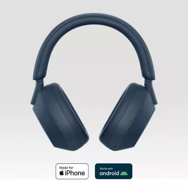 WH-1000XM5 kabelloser High-Resolution Noise Cancelling Kopfhörer,  Mitternachtsblau - On-Ear ⋅ Over-Ear Bluetooth oder Kabel