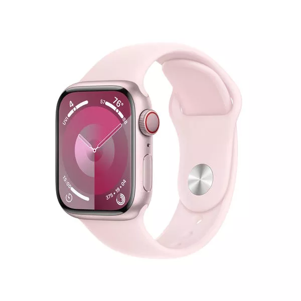 Watch Series 9 GPS + Cellular, 41mm, Pink mit Light Pink Sport Band - S/M