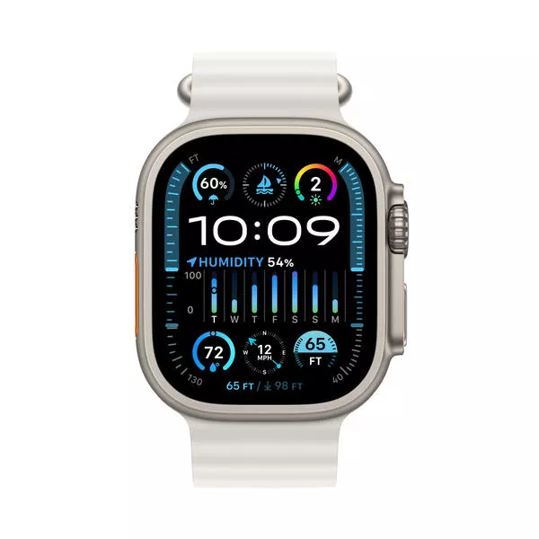 GPS 49mm, Watch + Apple Titanium White Case - Watch Ultra Cellular, 2 Band Ultra 2 Ocean