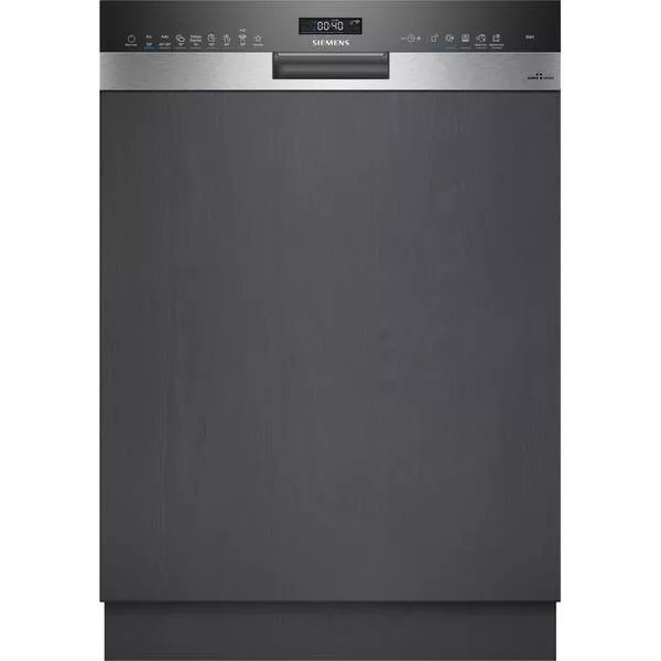 iQ500, Lave-vaisselle semi-intégré, 60 cm, acier inoxydable SN55ZS01CH