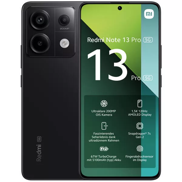 Redmi Note 13 Pro - 256 GB, Black, 6.67\'\', 200 MP, 5G