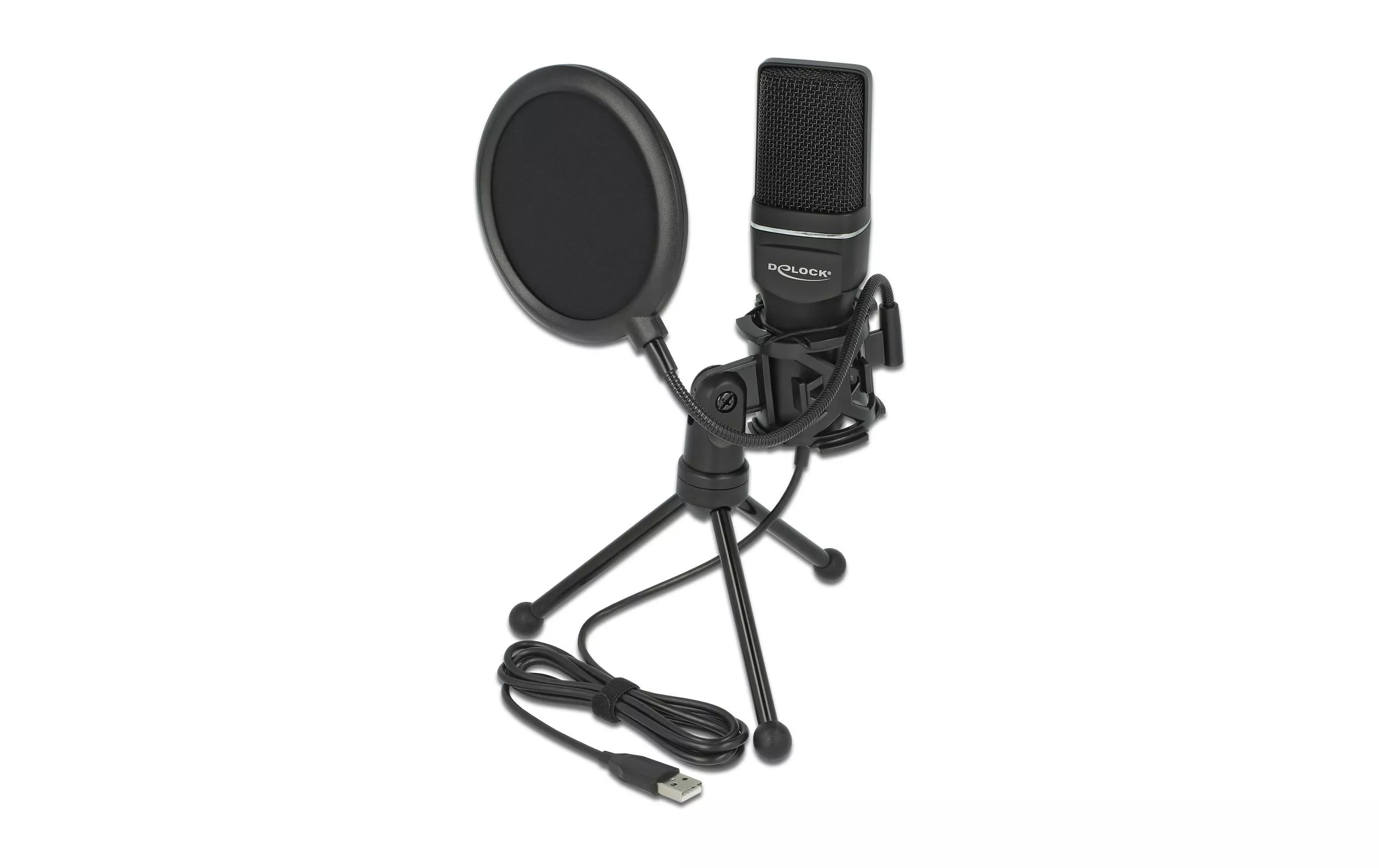 Microfono a condensatore Delock USB per giochi e podcasting