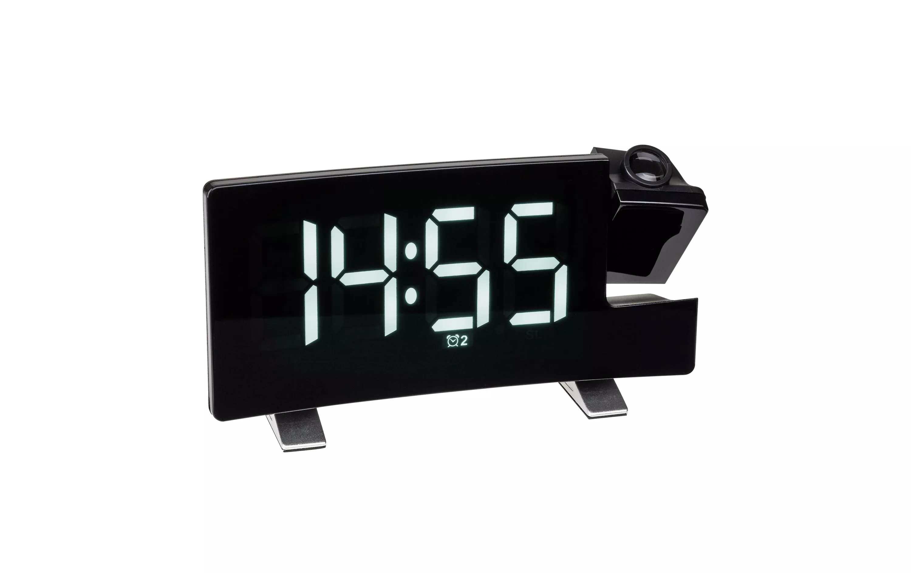 Projection Alarm Clock Nero, Bianco