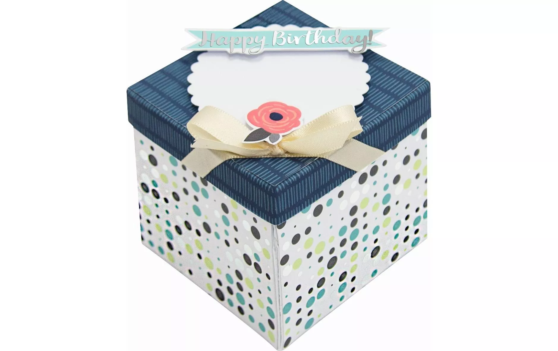 Scatola regalo Explosion Box Party Blu scuro, 25,00 x 25,00 cm