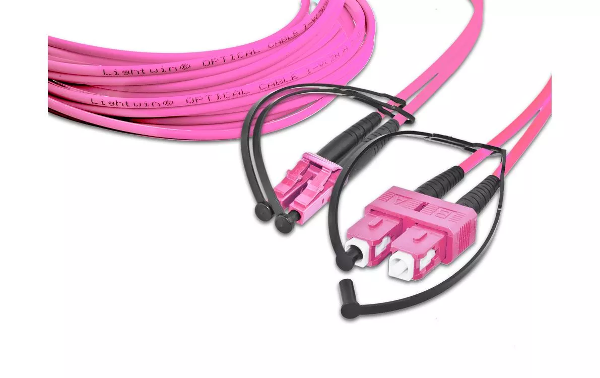 Câble patch à fibre optique LC-SC, Multimode, Duplex, OM4, 1m