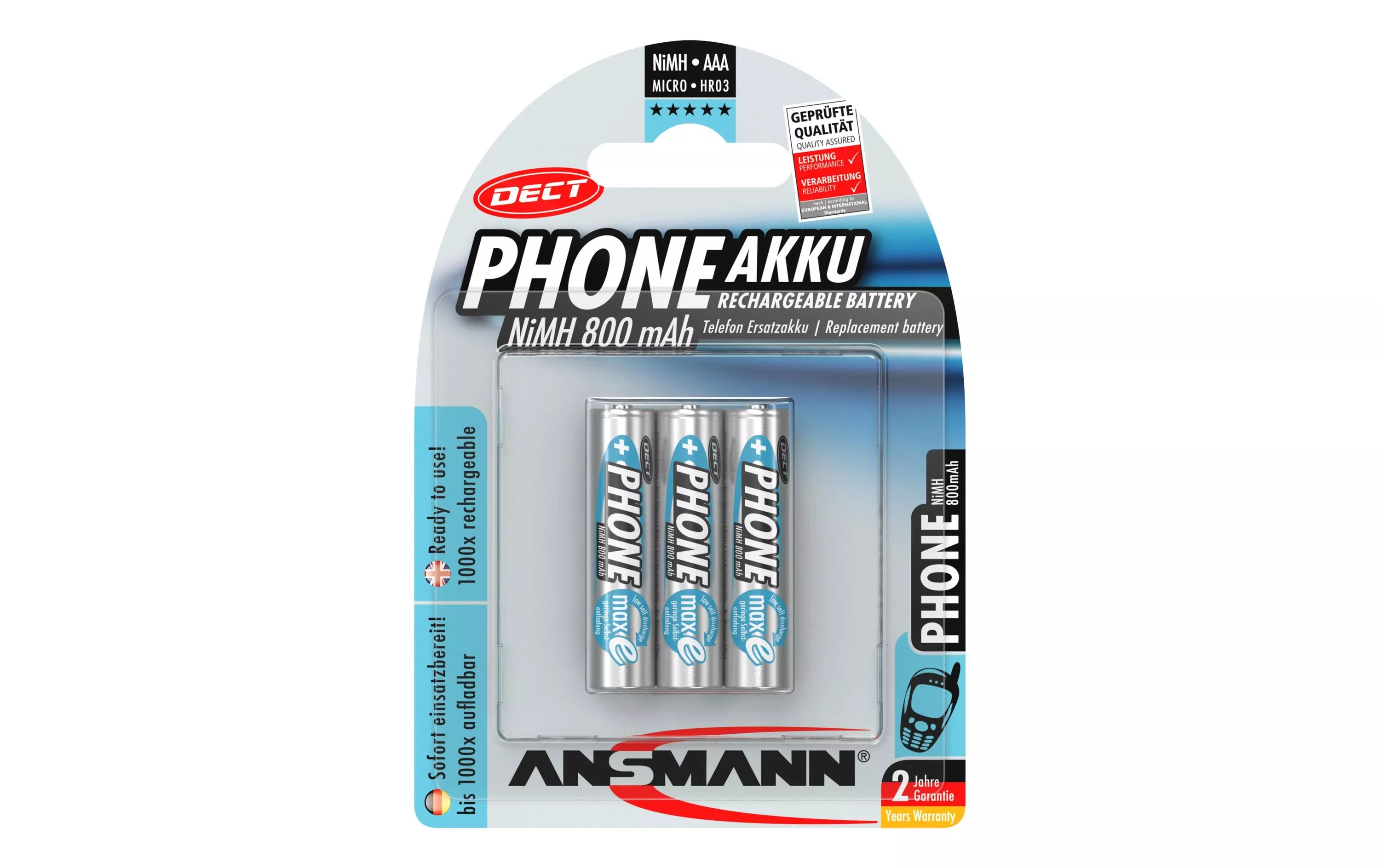 Akku 3x AAA 800 mAh für DECT-Phones