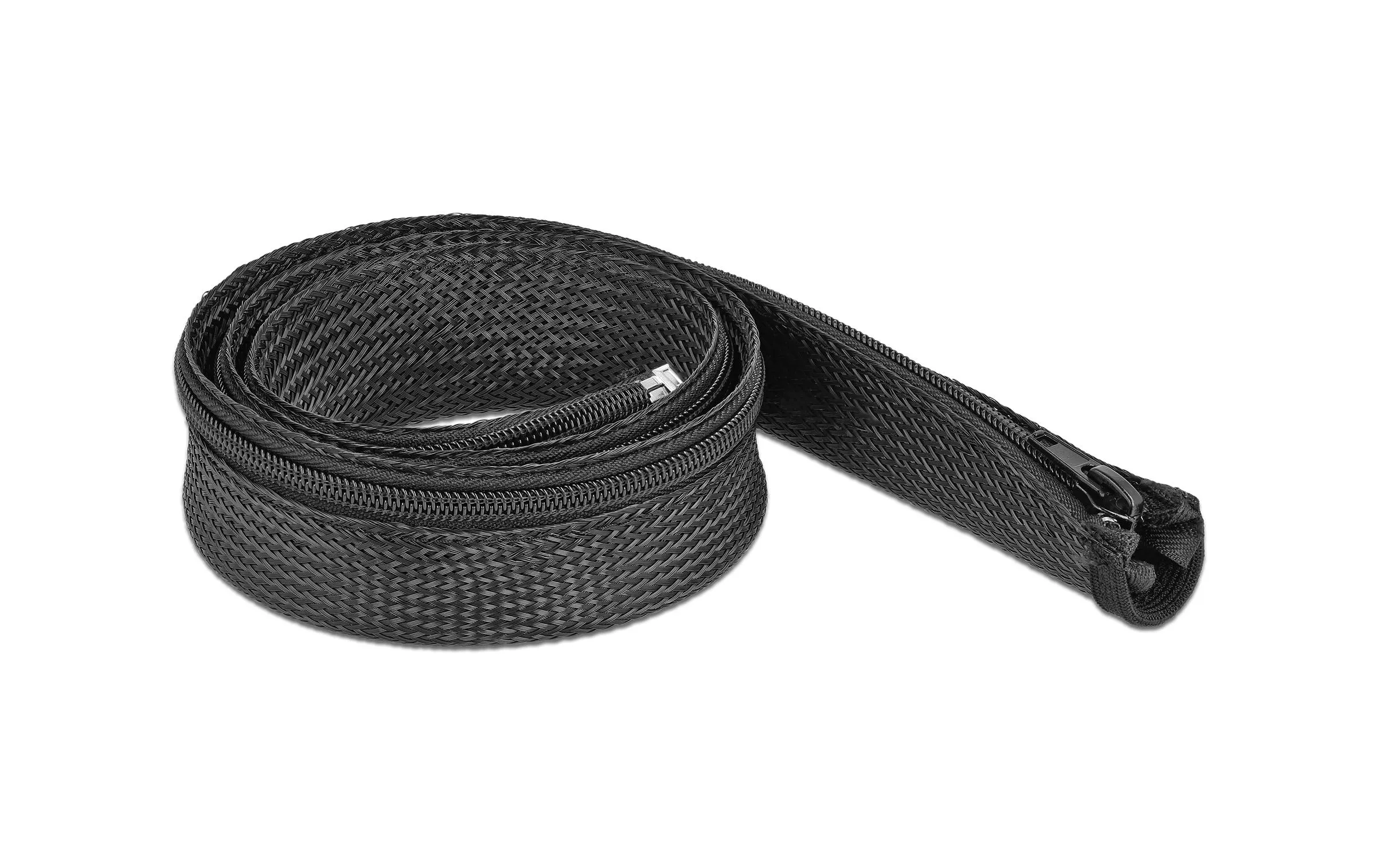 Kabelschlauch 1 m x 30 mm, mit Reissverschluss Schwarz