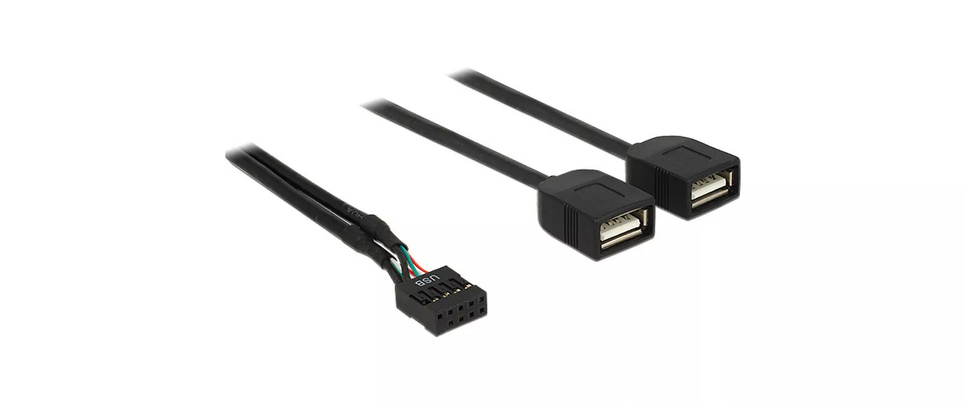 Câble embase à broches USB2.0 2x USB2.0 40 cm