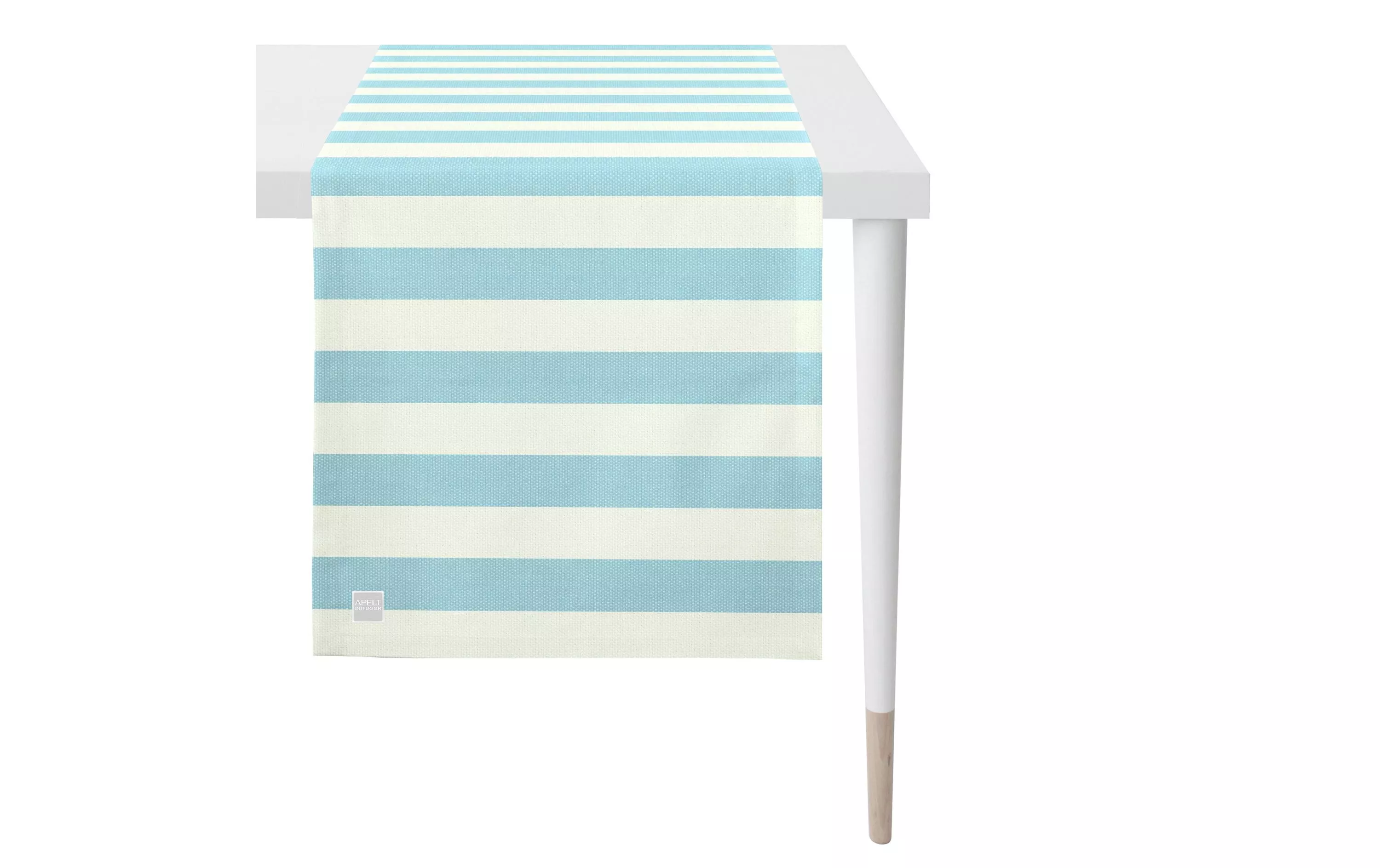 Chemin de table Outdoor 46 cm x 1.4 m, Bleu-blanc