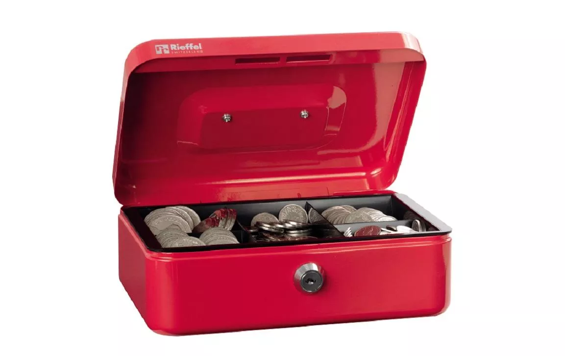 Caisse à monnaie VT-GK 2 77 x 207 x 157 mm, rouge