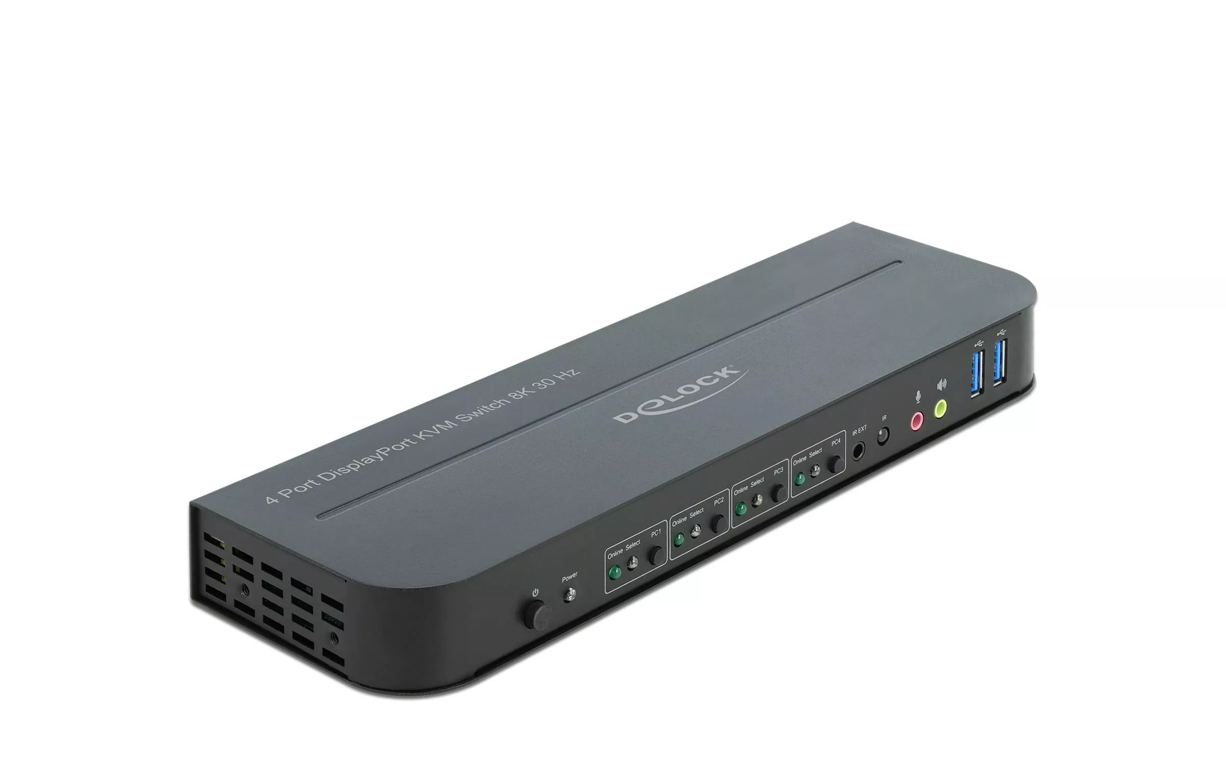 KVM Switch 4 Port Displayport mit USB 3.0 und Audio 8k 30Hz