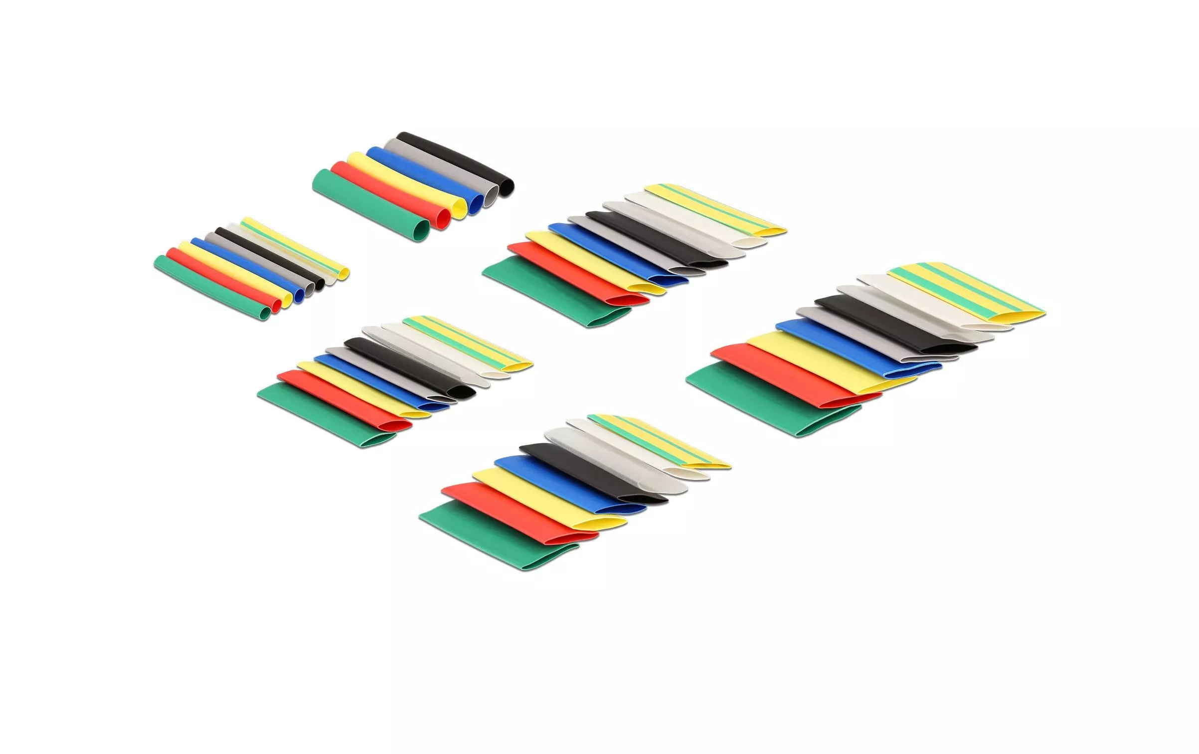 Scatola di assortimento di tubi termorestringenti Delock da 108 pezzi, multicolore