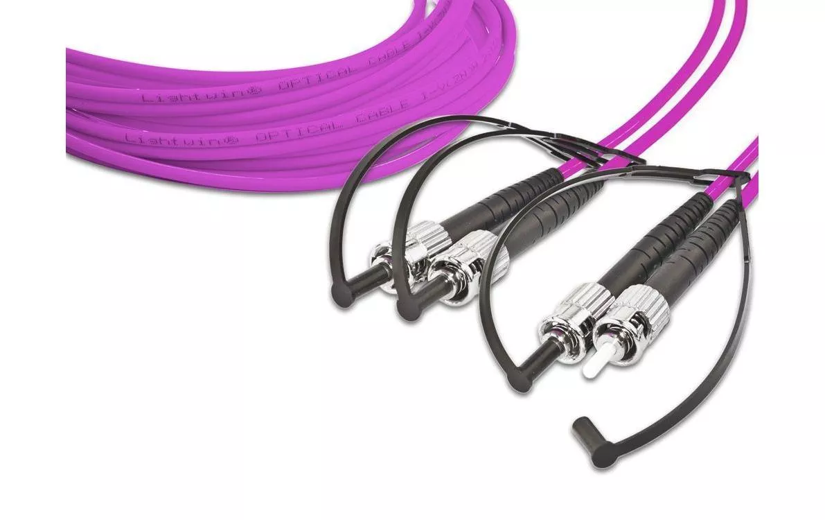 Câble patch à fibre optique ST-ST, Multimode, Duplex, OM4, 1m