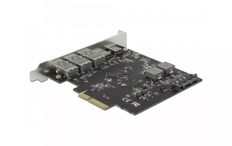 PCI Express Card USB 3.1 Gen2 - 2x USB-C + 3x USB-A