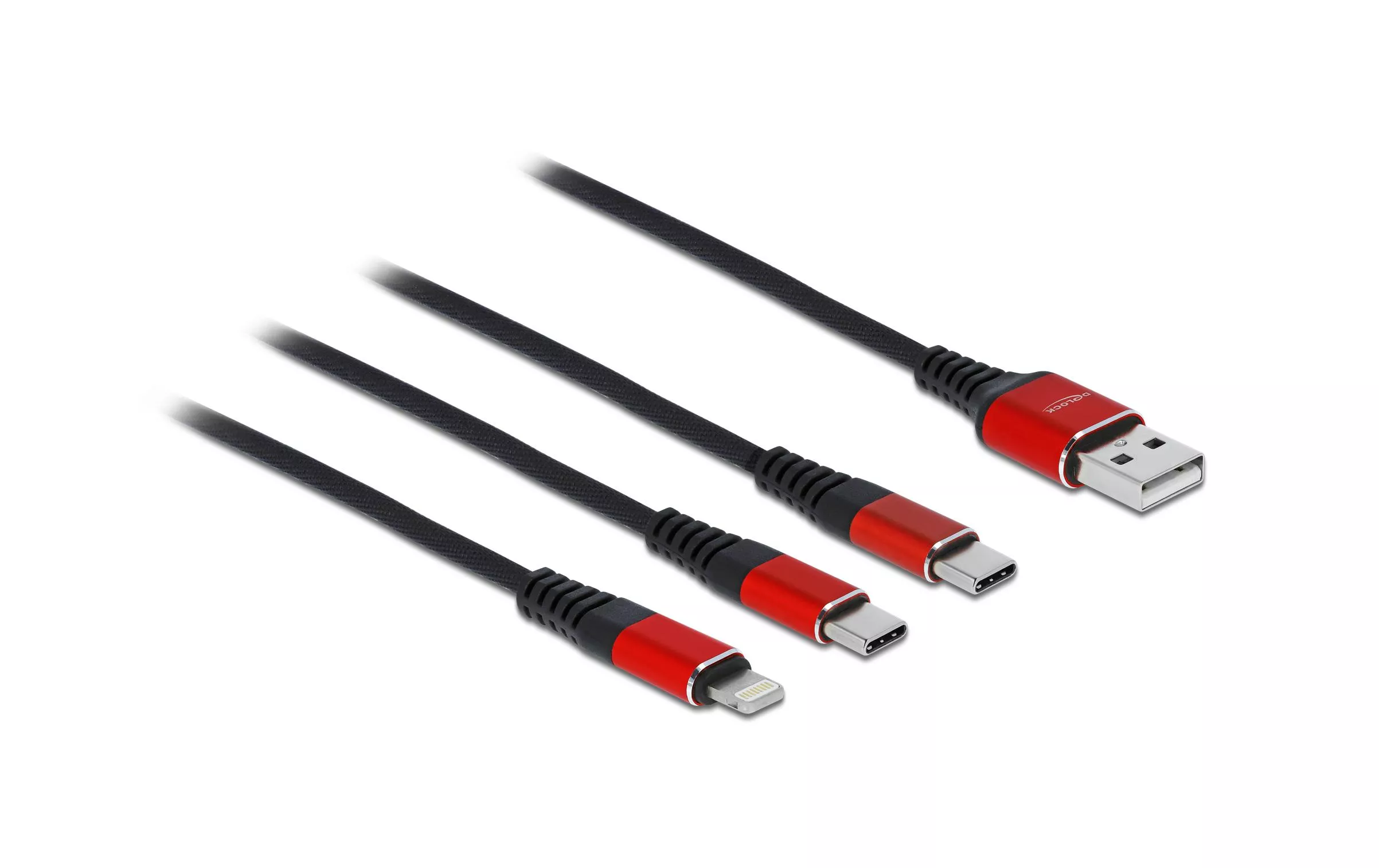 Câble chargeur USB  USB A - Lightning/USB C 1 m