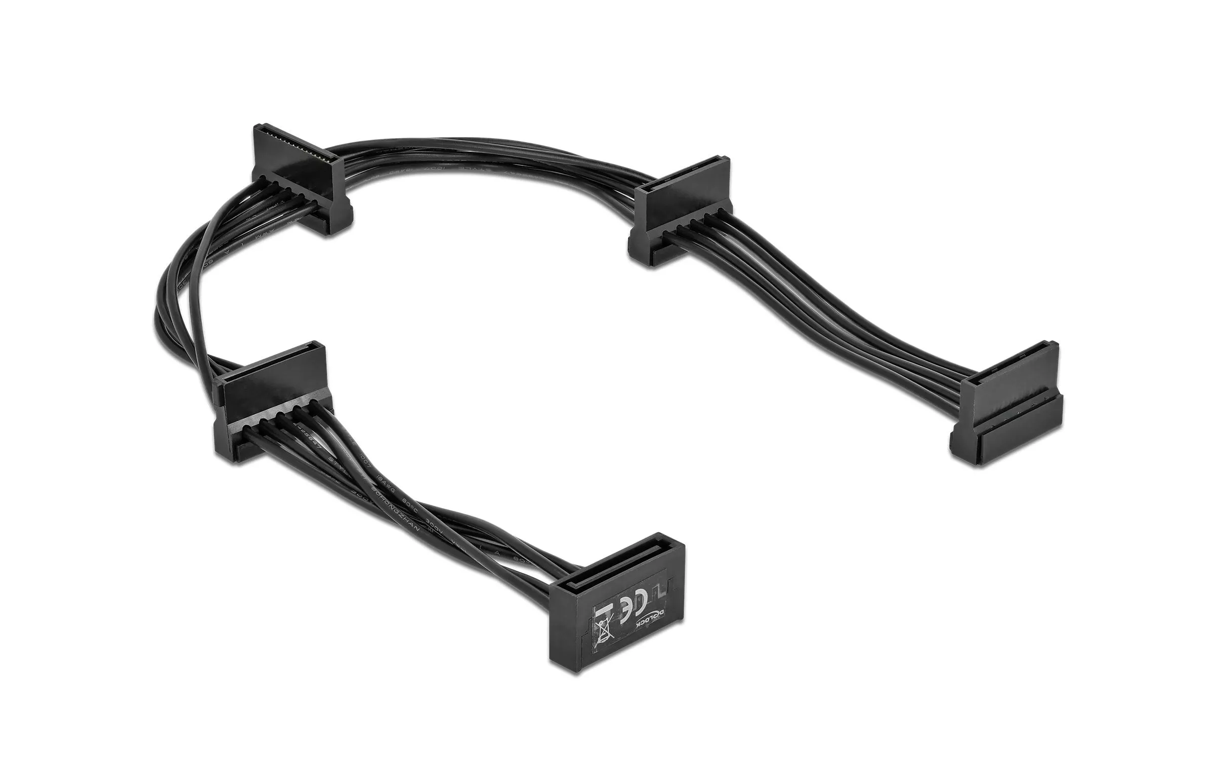 Stromkabel SATA - 4x SATA 40 cm, schwarz