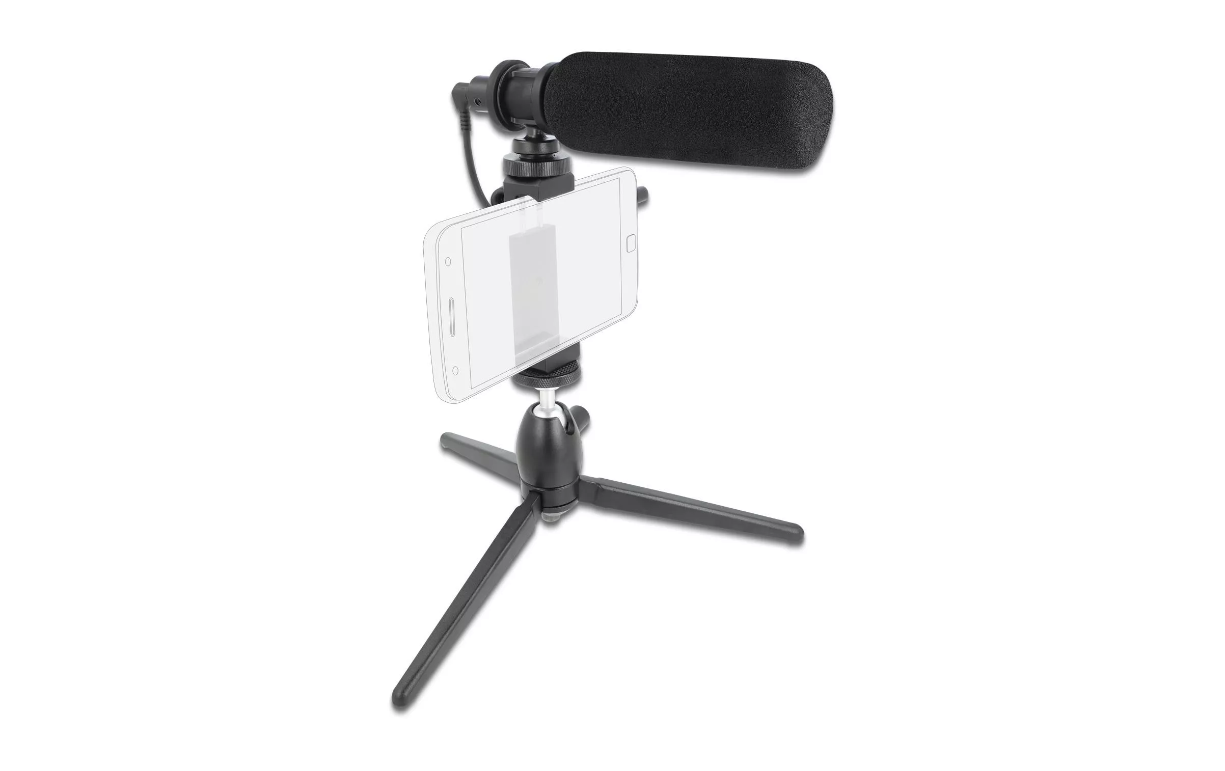 Microfono Vlog Shotgun Set per smartphone e fotocamere DSLR