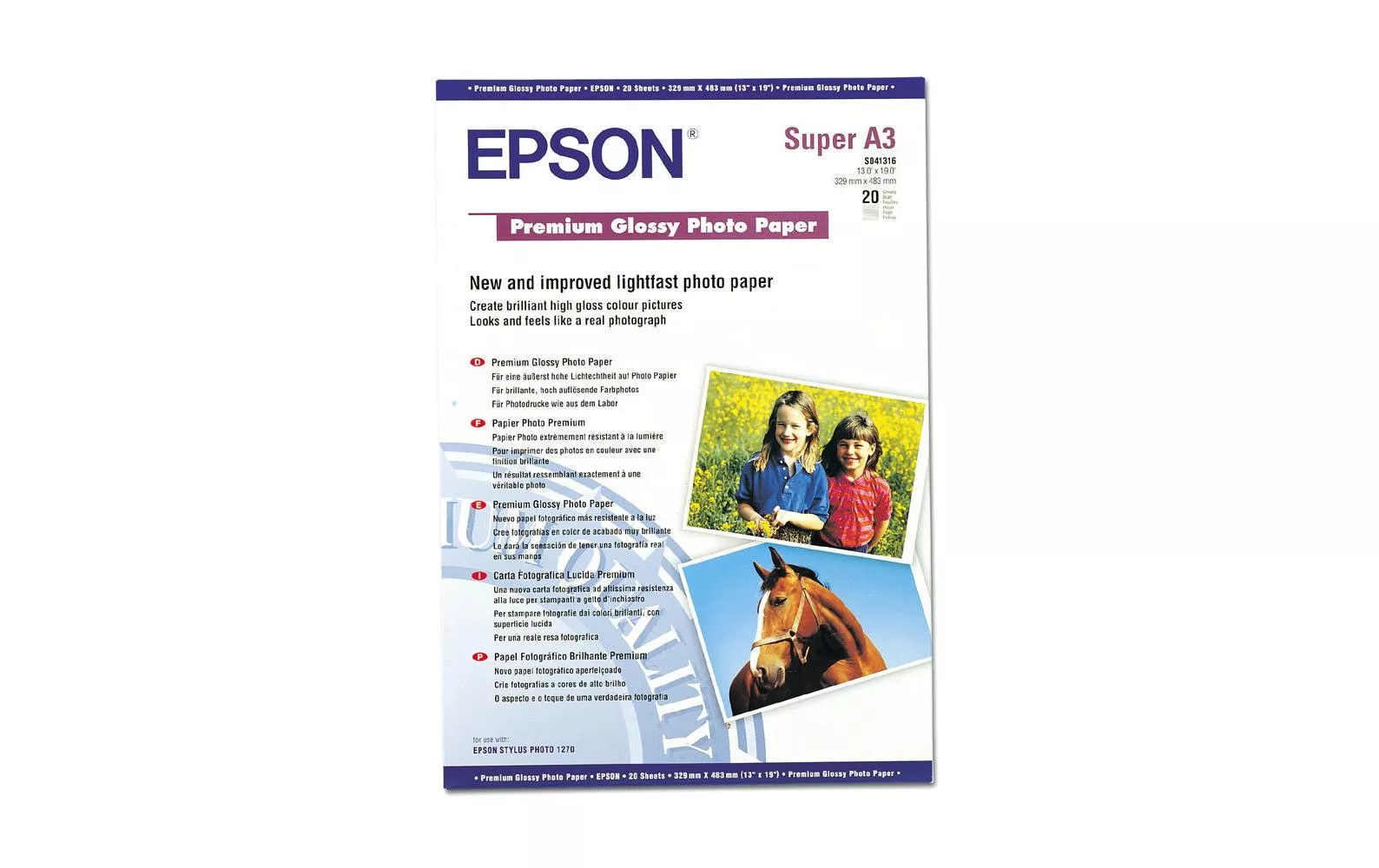 Carta fotografica Epson A3 250 g/m² 20 pezzi
